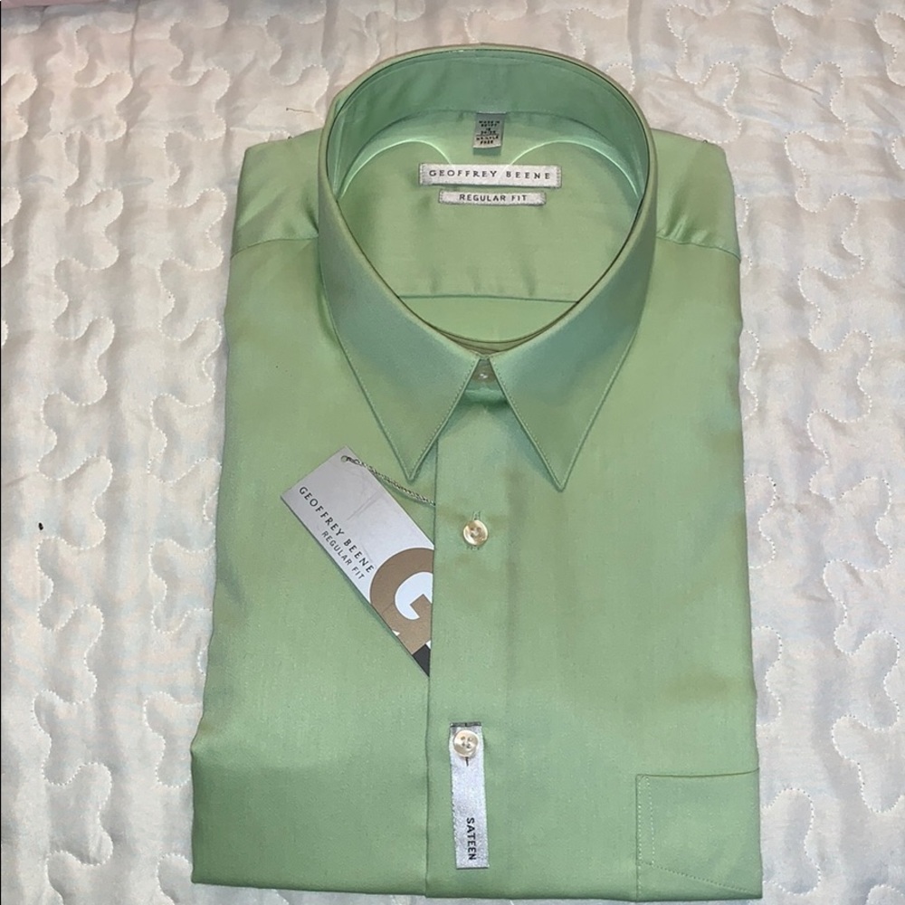 Long Sleeve Green Collar Button Down Shirt